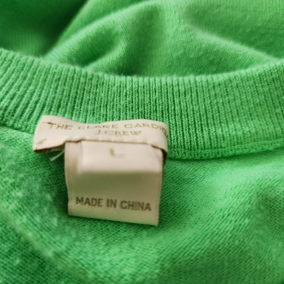 J Crew Clare Cardigan Green Sweater Size Large - Picture 6 of 15